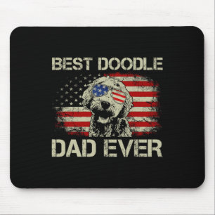 Best Doodle Dad Ever Goldendoodle 4th Of July Gift Mouse Mat