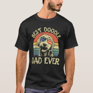 Best Doodle Dad Ever Goldendoodle American Flag 4t T-Shirt