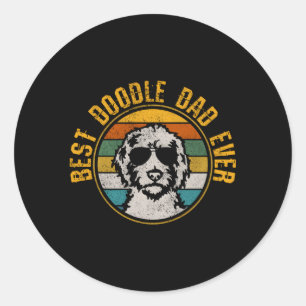 Best Doodle Dad Ever Goldendoodle Golden Doodle Classic Round Sticker
