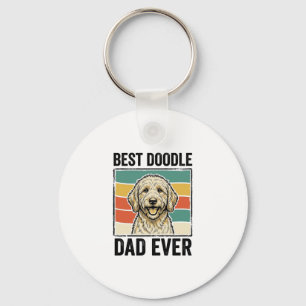 Best Doodle Dad Ever Vintage Dog Shirt Design_1 Key Ring