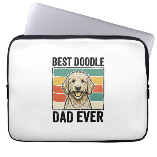 Best Doodle Dad Ever Vintage Dog Shirt Design_1 Laptop Sleeve