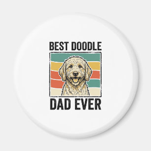 Best Doodle Dad Ever Vintage Dog Shirt Design_1 Magnet