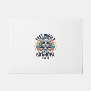 Best Doodle Grandpa Ever Vintage Dog Shirt Design_ Doormat