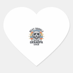 Best Doodle Grandpa Ever Vintage Dog Shirt Design_ Heart Sticker