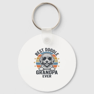 Best Doodle Grandpa Ever Vintage Dog Shirt Design_ Key Ring