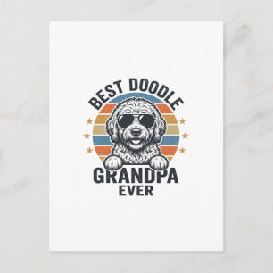 Best Doodle Grandpa Ever Vintage Dog Shirt Design_ Postcard