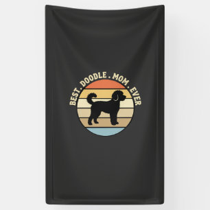 Best Doodle Mum Ever Retro Dog Banner