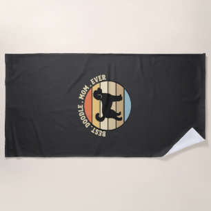 Best Doodle Mum Ever Retro Dog Beach Towel
