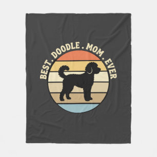 Best Doodle Mum Ever Retro Dog Fleece Blanket