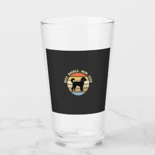 Best Doodle Mum Ever Retro Dog Glass