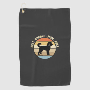 Best Doodle Mum Ever Retro Dog Golf Towel