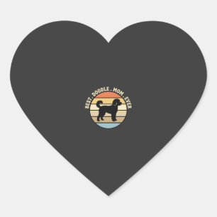 Best Doodle Mum Ever Retro Dog Heart Sticker