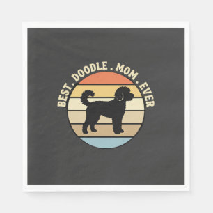 Best Doodle Mum Ever Retro Dog Napkin