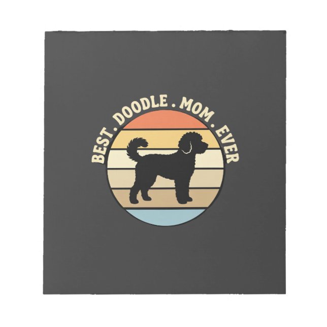 Best Doodle Mum Ever Retro Dog Notepad (Front)