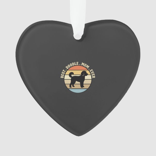 Best Doodle Mum Ever Retro Dog Ornament (Front)