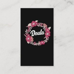 Best Doula Floral Accent Gift Birth Baby Business Card