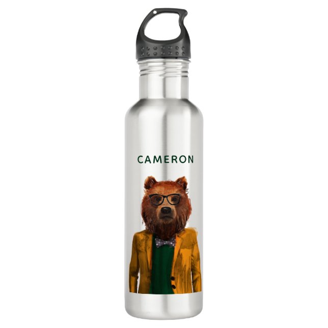 Best Dressed Bear | Add Your Name 710 Ml Water Bottle (Front)