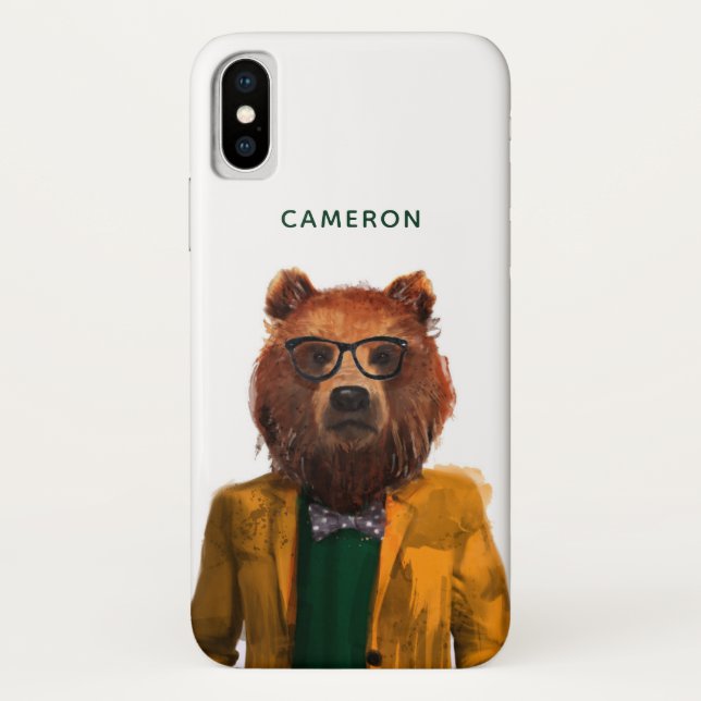 Best Dressed Bear | Add Your Name Case-Mate iPhone Case (Back)