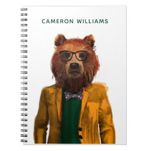 Best Dressed Bear Add Your Name Notebook