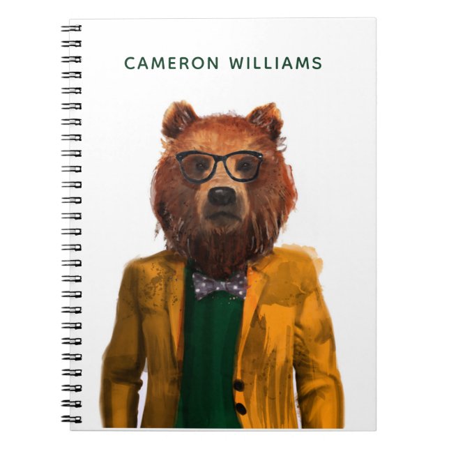 Best Dressed Bear | Add Your Name Notebook (Front)