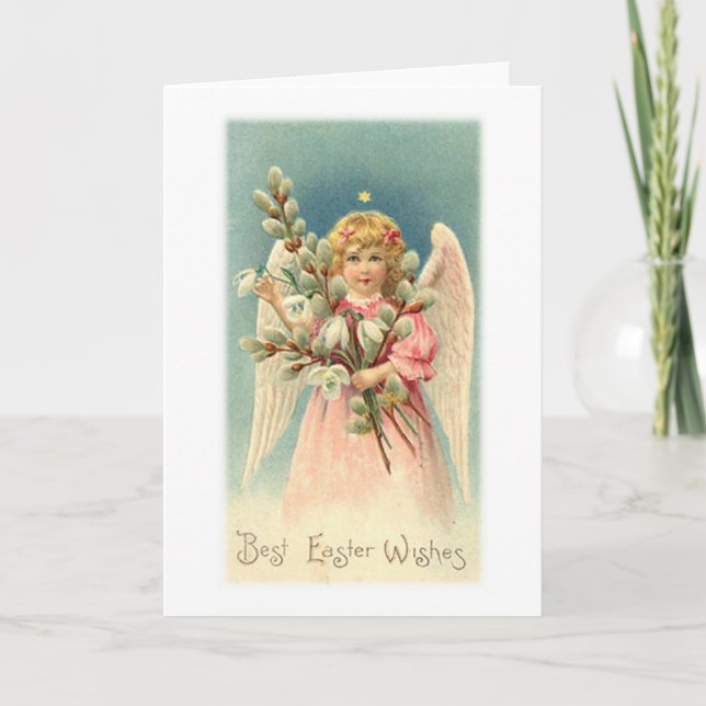 Best Easter Wishes Easter Angel Holiday Card (Front)