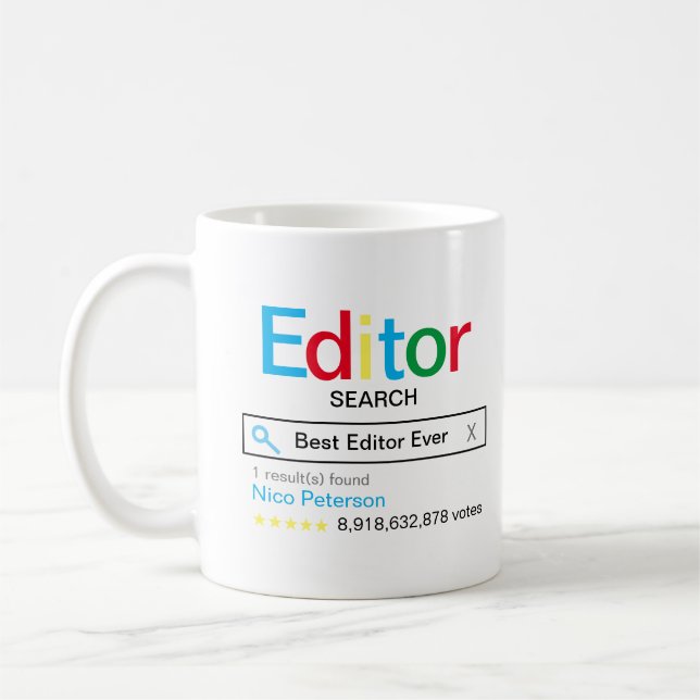 Best Editor Ever Search engine Result With name Coffee Mug (Left)