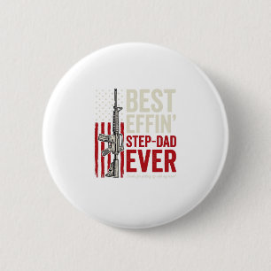 Best Effin Step-Dad Ever Patriotic Vintage Vector_ 6 Cm Round Badge