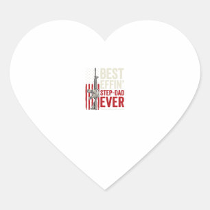 Best Effin Step-Dad Ever Patriotic Vintage Vector_ Heart Sticker