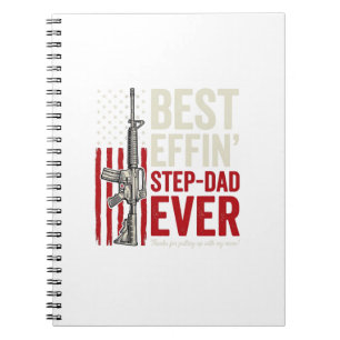 Best Effin Step-Dad Ever Patriotic Vintage Vector_ Notebook