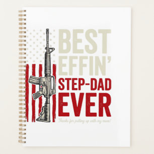 Best Effin Step-Dad Ever Patriotic Vintage Vector_ Planner