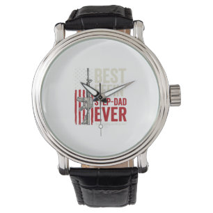 Best Effin Step-Dad Ever Patriotic Vintage Vector_ Watch