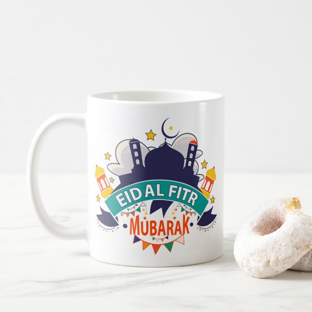 Best Eid Gift For Muslims - Eid Al-Fitr Al Mubarak Coffee Mug (With Donut)