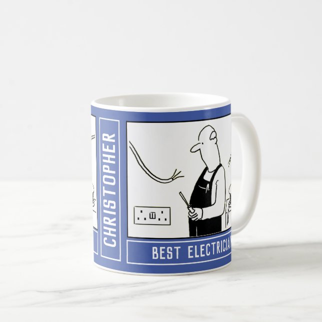Best Electrician with Name. Electrician Coffee Mug (Front Right)
