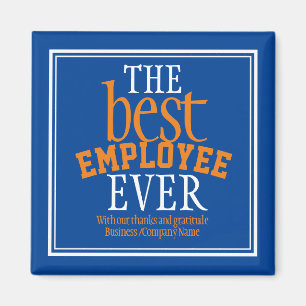 Best Employee Ever Appreciation Typography Blue Magnet