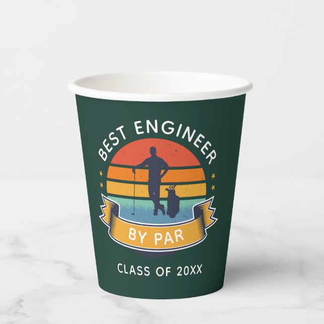 Best Engineer By Par Graduate 2024 Golf Lover Paper Cups (Front)