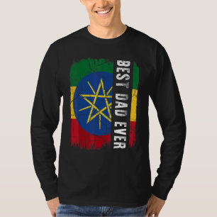 Best Ethiopian Dad Ever Ethiopia Flag Daddy Father T-Shirt