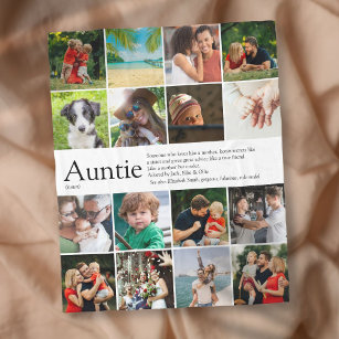 Best Ever Aunt, Auntie Definition 16 Photo Fleece Blanket