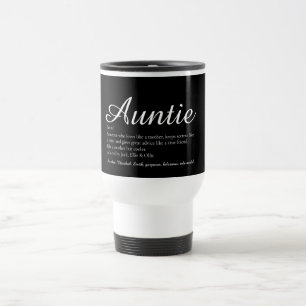 Best Ever Aunt, Auntie Definition Chic Script Travel Mug