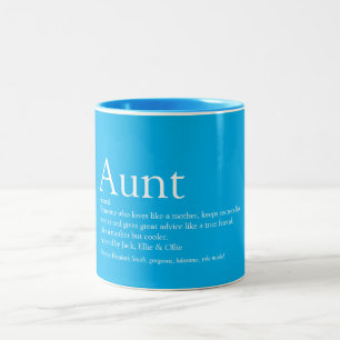 Best Ever Aunt Definition Quote Modern Cool Two-Tone Coffee Mug