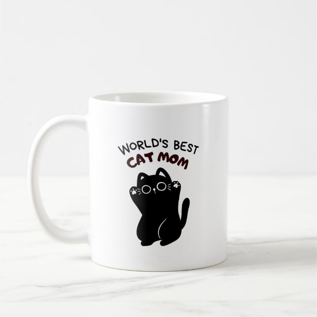 best ever black cat mum coffee mug (Left)
