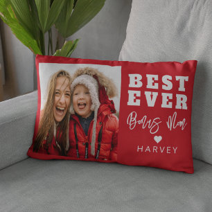 Best Ever Bonus Mum   Photo Lumbar Cushion