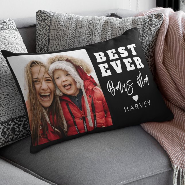 Best Ever Bonus Mum | Photo Lumbar Cushion (Creator Uploaded)