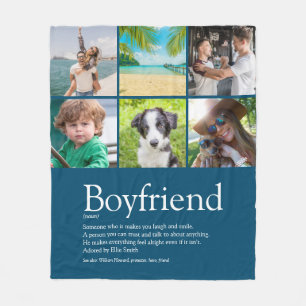 Best Ever Boyfriend Definition 6 Photo Collage Fleece Blanket