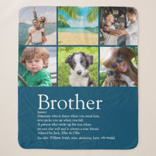 Best Ever Brother 6 Photo Collage Sherpa Blanket