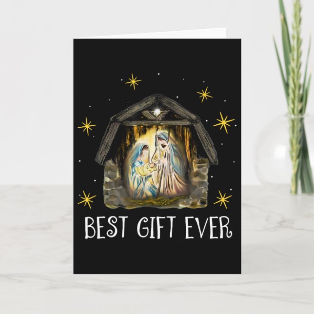 Best Ever Christmas Cool Jesus Nativity Scene Chri Card (Front)