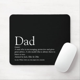 Best Ever Dad Daddy Father Definition Black Mouse Mat