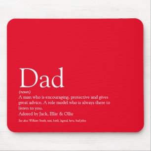 Best Ever Dad Daddy Father Definition Fun Red Mouse Mat