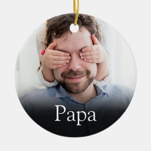 Best Ever Dad, Daddy, Father Definition Photo Ceramic Tree Decoration (Front)