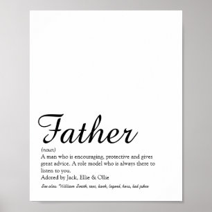 Best Ever Dad, Daddy, Father Definition Script Poster