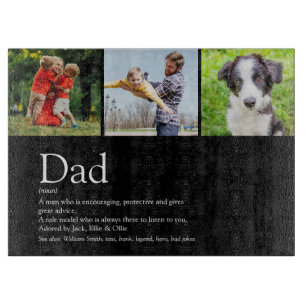 Best Ever Dad Father Definition Photo Black Cutting Board